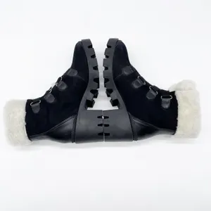 NEW‎ Schutz Womens 6 Aretuza Black Suede & Shearling Combat Boots Waterproof thumbnail 9