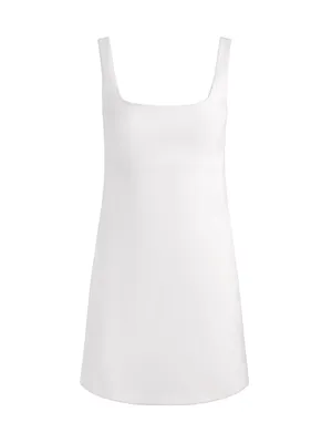 Alice + Olivia Mikaela Off White Square Neck Scuba Mini Dress NWT Size 8 thumbnail 7