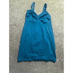 Maternity Nursing Camisole Teal Blue Seamless Ruched Bust Tank Top Size‎ L thumbnail 2