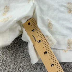 Gold Pineapple‎ Linen Blend Shorts Coastal Vacation Resort Women 4 Preppy Beachy thumbnail 5