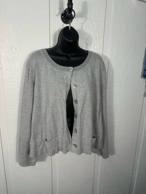 J. Jill Gray Cardigan Button Down Sweater Size XL EUC thumbnail 3