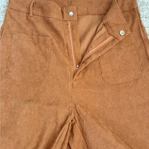 Caramel Brown‎ Corduroy Pants Women's M High Waist Wide Leg new thumbnail 5
