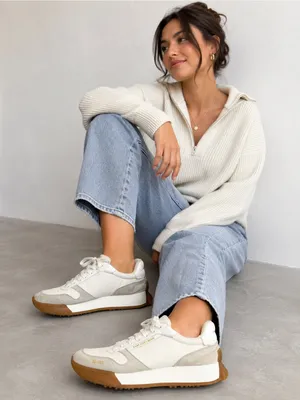 Sam Edelman Layla Sneakers Women 8 White Canvas Suede Platform Casual thumbnail 1