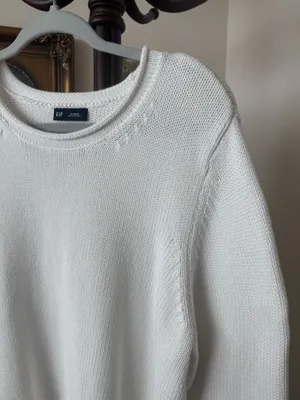 Gap Oversized White 100% Cotton Knit Sweater thumbnail 3
