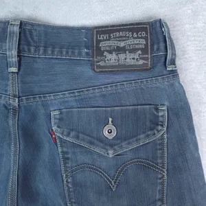 Levis 514 Slim Straight‎ Denim Shorts Women 34x6 Blue Cutoff Raw Hem Casual Y2K thumbnail 5