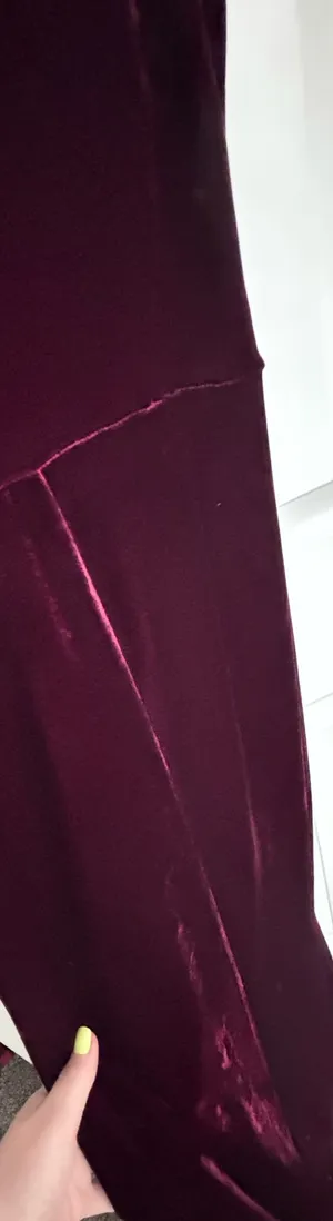 Lulus Red Purple Velvet Gown Formal Prom thumbnail 7