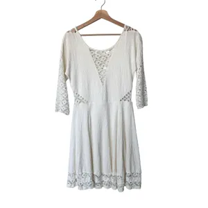 Free People To the Point Dress M White Lace Mini thumbnail 3