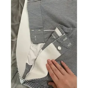 Lane Bryant The Allie SZ 18 Pants Pinstripe‎ Capris Crop Ankle Blue/Gray & White thumbnail 3