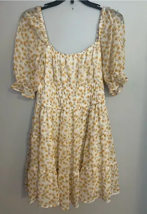 Altar'd‎ State Cream Dress with Yellow Floral Print thumbnail 1