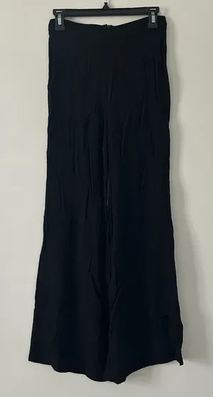 Reformation Black High Rise Viscose Wide Leg Minimalist Boho Trouser Pants 2 thumbnail 1