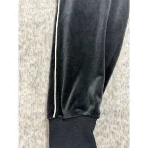Nike‎ Velour Jogger Pants Small Grey Black Velvet Sweatpants Piping Logo thumbnail 3