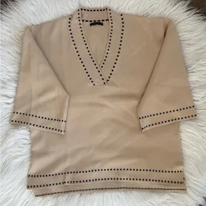 Skatie Brand Women's Dolby Coordinating Cozy Knit Sweater Set Size S Beige Black thumbnail 4