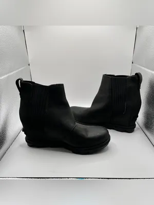Sorel Joan of Arctic Wedge II Chelsea Boots Black Leather NL3320-010 Womens 6.5 thumbnail 8
