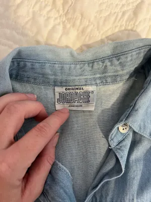 Vintage Jordache Denim Chambray Button Down Shirt thumbnail 4