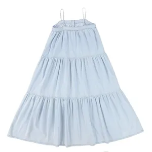 Bamboo DENIM BUTTON TIERED JUMPER Dress thumbnail 2