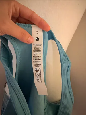 lululemon athletica Teal Ribbed Scoop Crop Tank thumbnail 4