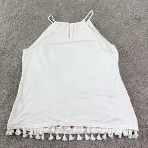 Skies Are Blue Embroidered Halter Top Womens M Tassel‎ Boho Southwestern Peasant thumbnail 8