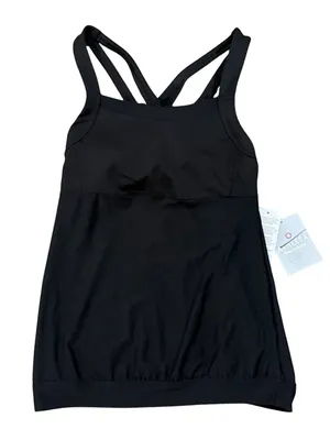 Athleta Black Strappy Criss Cross Back Active Tank Top with Built-in Bra XS NWT thumbnail 1