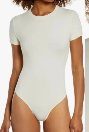 SKIMS Bodysuit T-Shirt Cotton Jersey Bone XS thumbnail 1