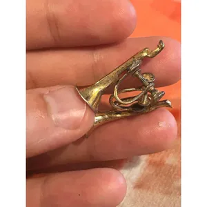 B242 earrings gold tone tarnished fashion repair scrap thumbnail 5