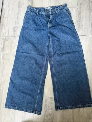 Zara Women’s Relaxed Wide-Leg Denim Jeans - Blue thumbnail 1