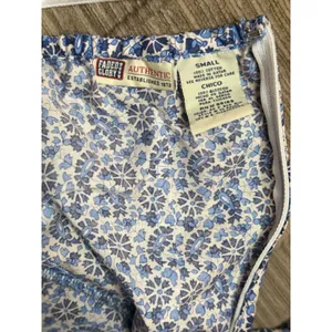 Vtg Boho Y2K Blue Floral Halter Backless Sundress Calico Mini Cottagecore V-Neck thumbnail 4