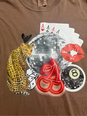 Comfort Colors Espresso Graphic Short Sleeve Tee Disco Ball/Leopard collage thumbnail 4