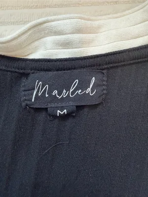 Marled Black Ivory Contrast Trim Gold Button Sweater Vest Medium thumbnail 3