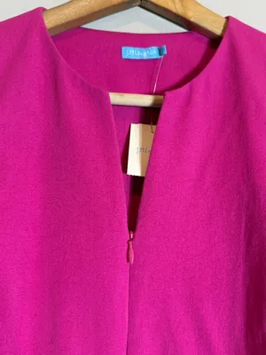 J. McLaughlin Hudson Front Zip Bi-Stretch Sheath Dress Women's 8 Pink Formal NWT thumbnail 7