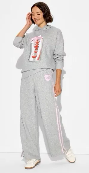 Women's nwt Diet Coke Bow Graphic Sweatpants - Gray XXL thumbnail 1