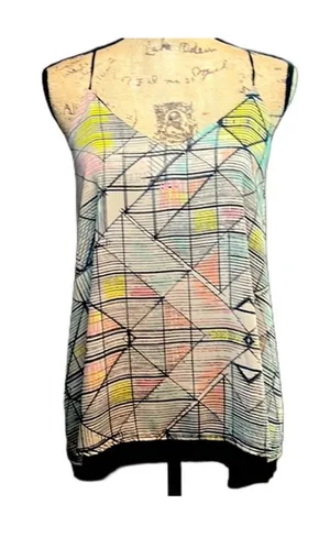Geometric Pastel Sleeveless Flowy Tank Multiple Size L thumbnail 1