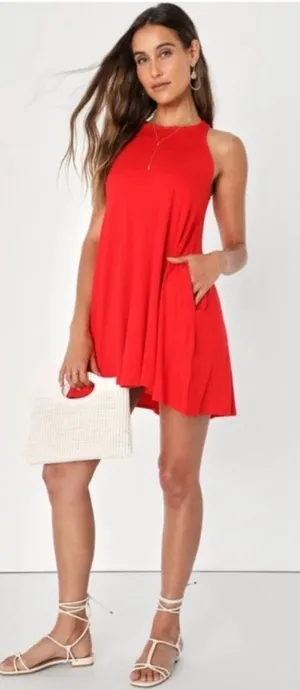 Lulus Tupelo Honey RedSleeveless Mini Dress Size Small thumbnail 1