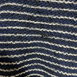 ZARA Striped Textured Mock Neck 3/4 Sleeve Sweater Top Navy White Size Medium thumbnail 5
