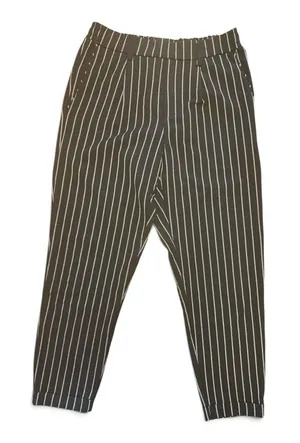 Bershka Black Pinstripe Tapered Pants Size M thumbnail 1