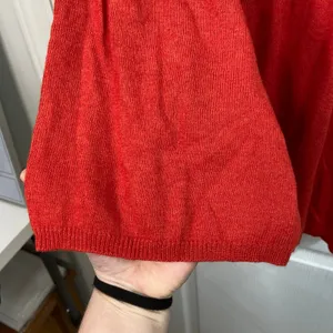 Vertical‎ Design red orange soft knit lambswool cashmere angora hooded sweater L thumbnail 2