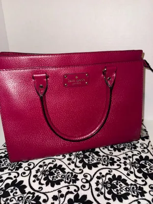 Kate Spade Wellesley Durham Small Pebbled Satchel in Burgundy thumbnail 9