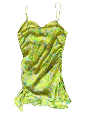 For Love And Lemons FL&L Women’s Dubois Green Floral Asymmetrical Mini Dress thumbnail 6