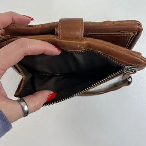 Valenca Holland Brown Woven Distressed Leather‎ Wallet Credit Card ID Holder thumbnail 6