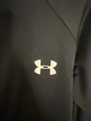 Under Armour Black Long-Sleeve 1/4 Zip Performance Top with White Logo thumbnail 3