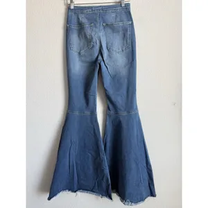 WE THE FREE Women's Just Float On Flare Jeans 27 High Rise Raw Hem Boho Festival thumbnail 7