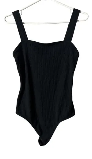 American Eagle Outfitters Women’s Wide Strap Black Bodysuit Sz L thumbnail 1