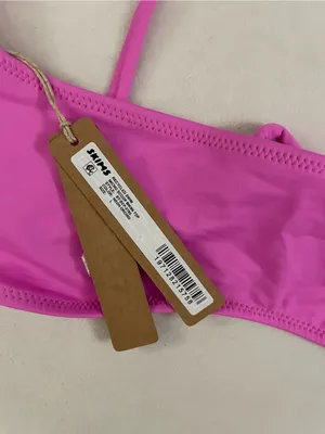 Skims SET NWT Neon Orchid Pink Bikini Swim Set 2-pc set top & Bottom Size L thumbnail 9