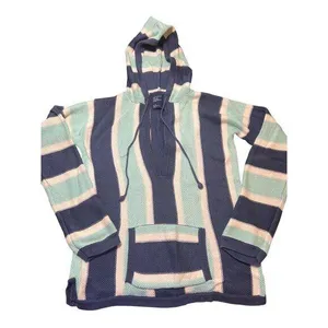 American Eagle Outfitters Striped Knit Hoodie Pullover Sweater Pocket Size M thumbnail 1