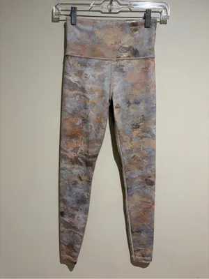 Athleta Elation Gilded Tight Tan Gold Metallic Snakeskin Leggings Size XXS thumbnail 6