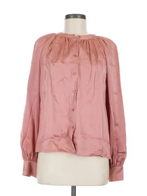 Sezane lealys shirt in rosewood thumbnail 3