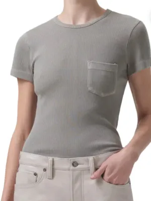 Agolde Arlo ribbed tee small thumbnail 1