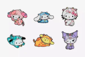 FULL SET Hello Kitty And Friends Cow Costume Blind Box Enamel Pin thumbnail 1