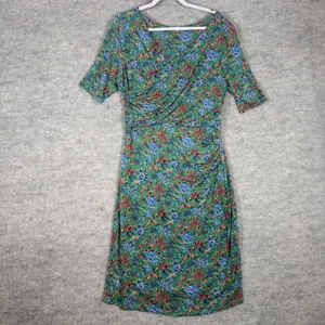 Boden Green Size-US 16R Sheath Dress Floral Tencel Lyocell Ruched Surplice thumbnail 2