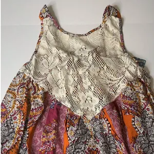 NEW Free People Women's Size XS Count‎ Me In Trapeze Tank Top Pink Lace Yoke thumbnail 4