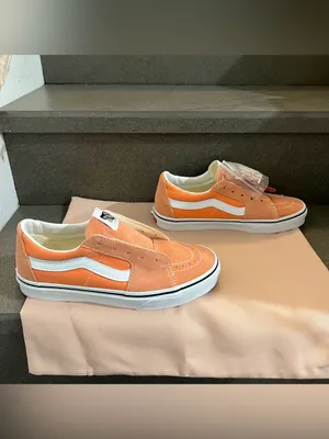 Vans Old Skool Suede Canvas Classic Skateboard Sneakers, Melon Orange/White, 7.5 thumbnail 8